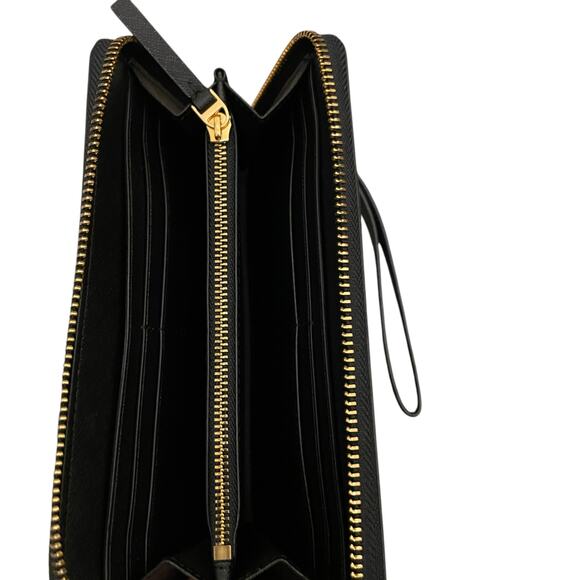 TORY BURCH Emerson Wristlet Zip Continental Wallet Saffiano Leather Black NEW - Picture 13 of 16